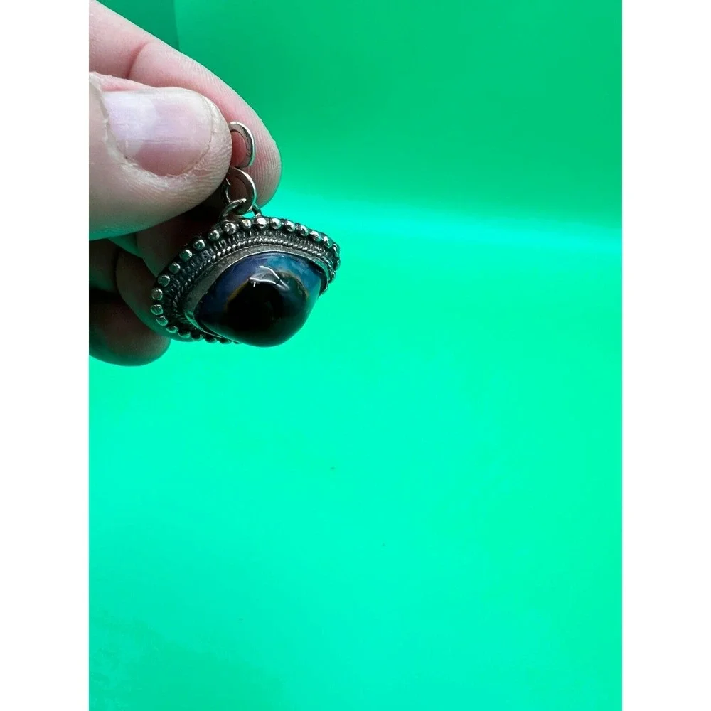 Vintage Natural Black‎ Stone Pendant Jewelry